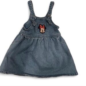 Disney Denim Jumper with Minnie Embroidered pocket Size 18M
